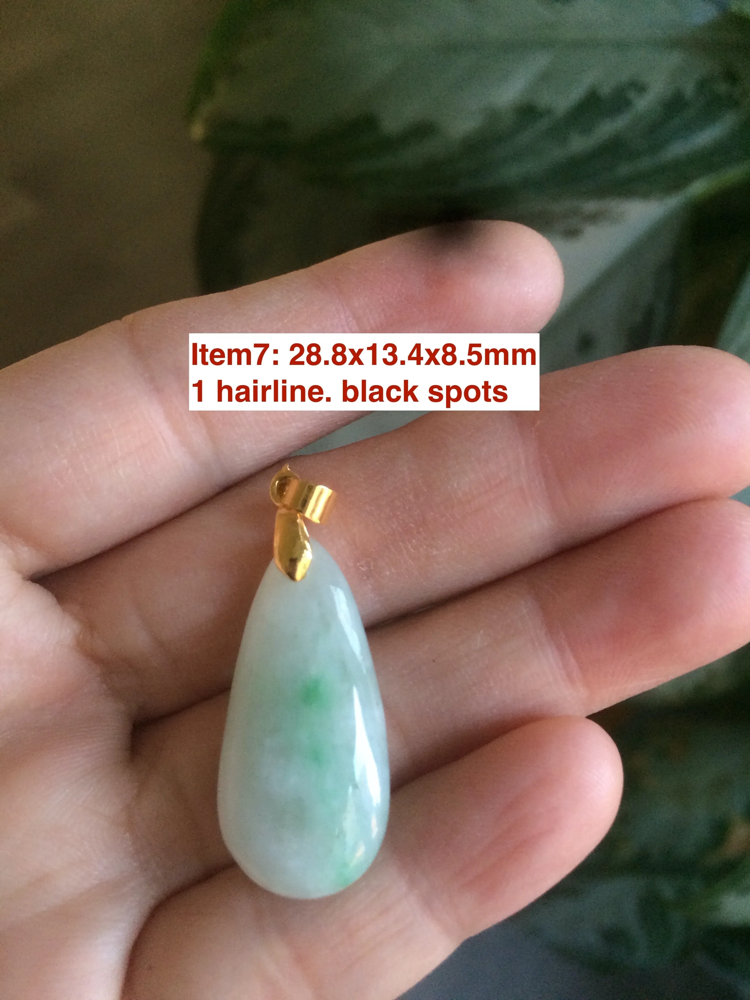 100% natural icy watery green/purple type A jadeite jade water drop pendant necklace group AD23