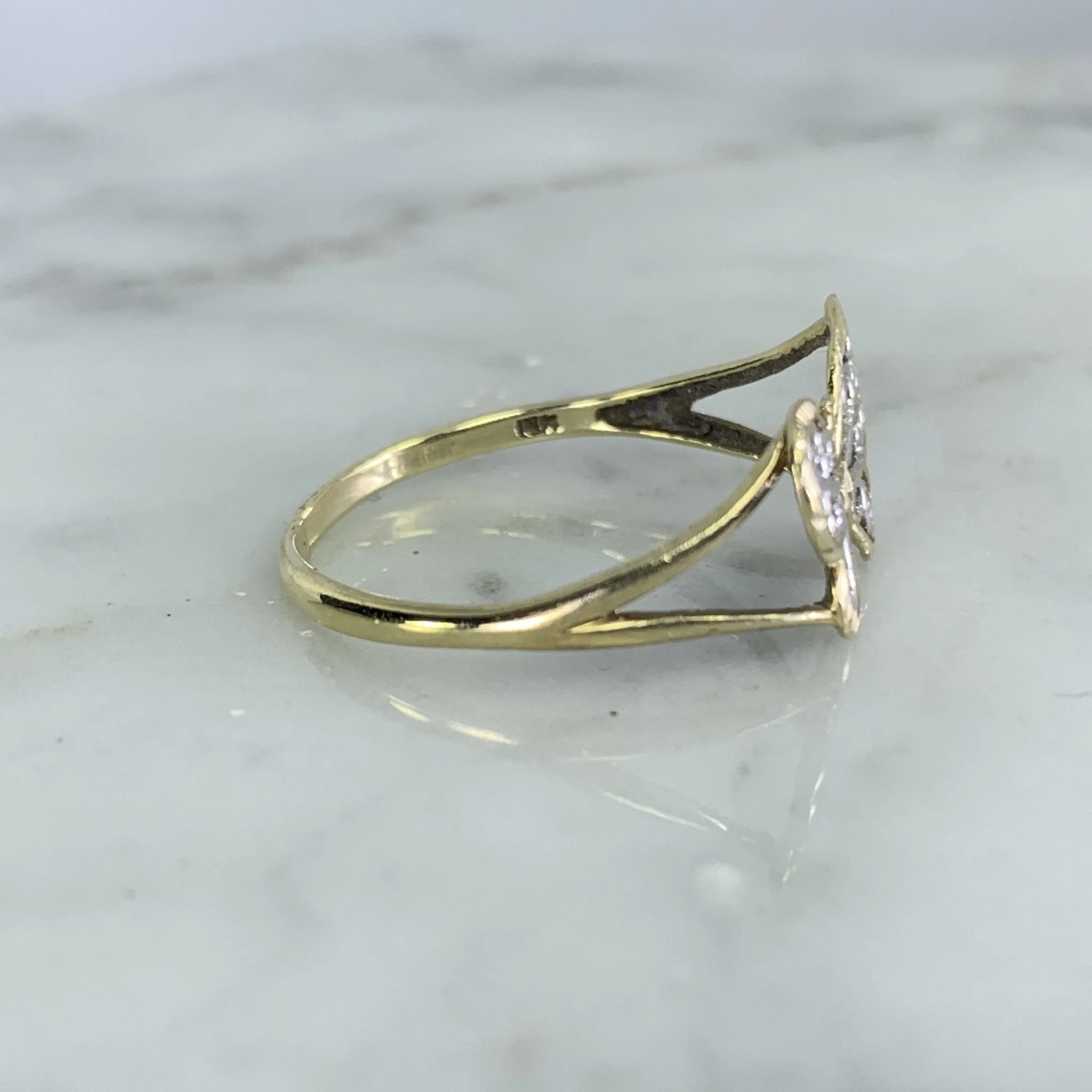 1970s Gold Butterfly Ring in 10K Yellow and White Gold. Would Make a Wonderful Graduation Gift.