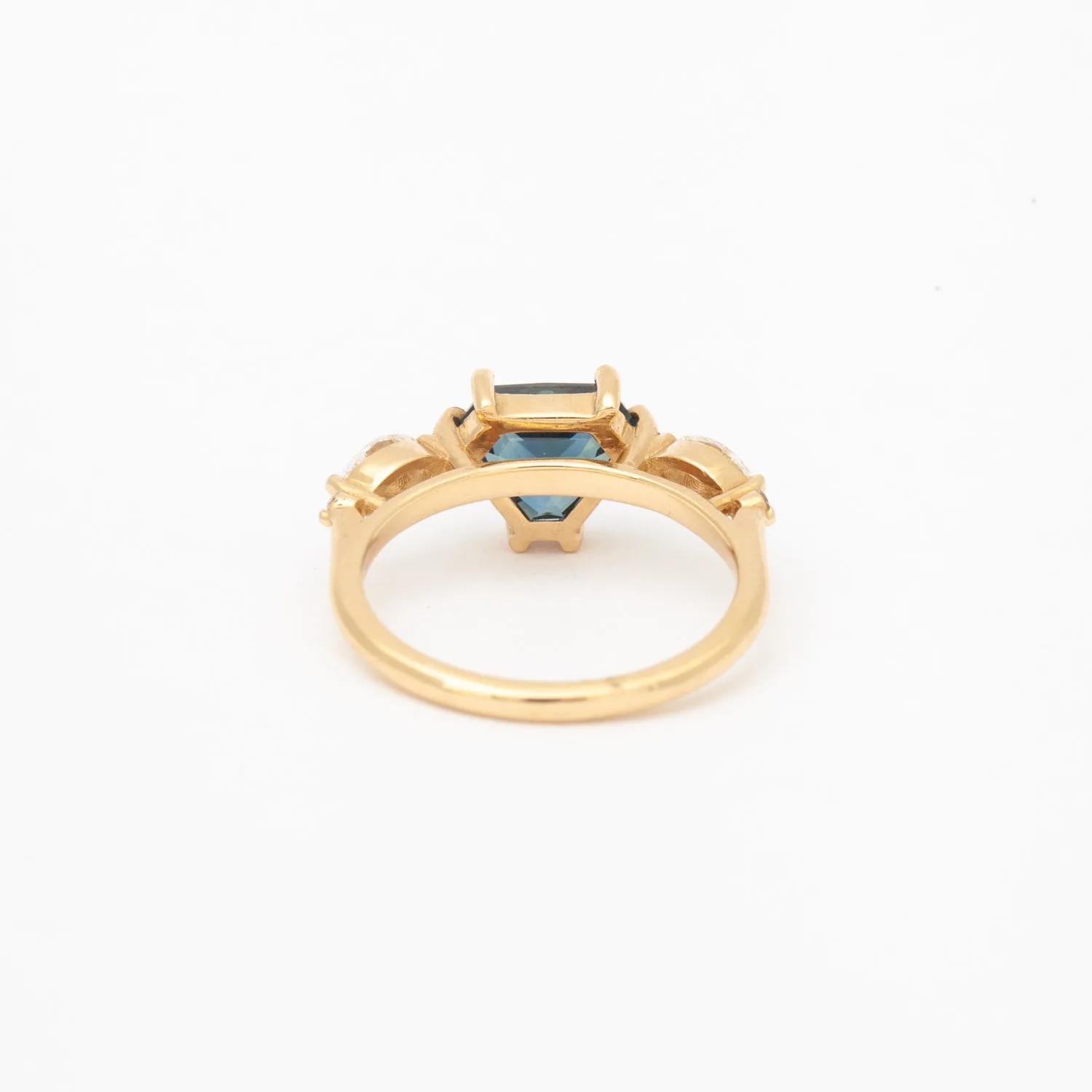 2.10 ct Teal Shield-cut Sapphire Harley Ring