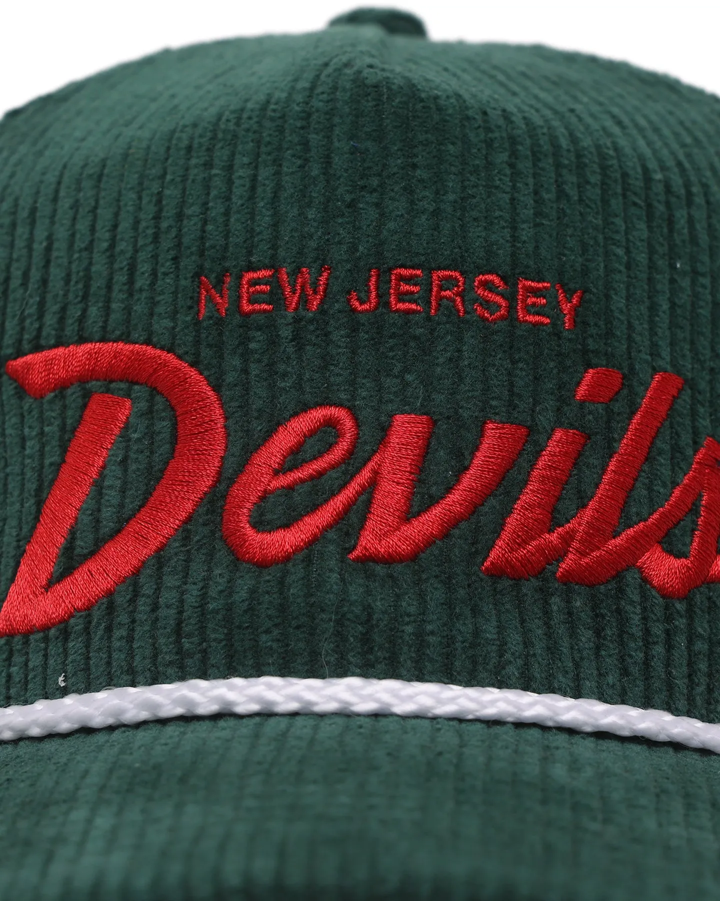 47 Brand New Jersey Devils 'NHL Corduroy Team Script' Corduroy Crossrope '47 Hitch Snapback Dark Green