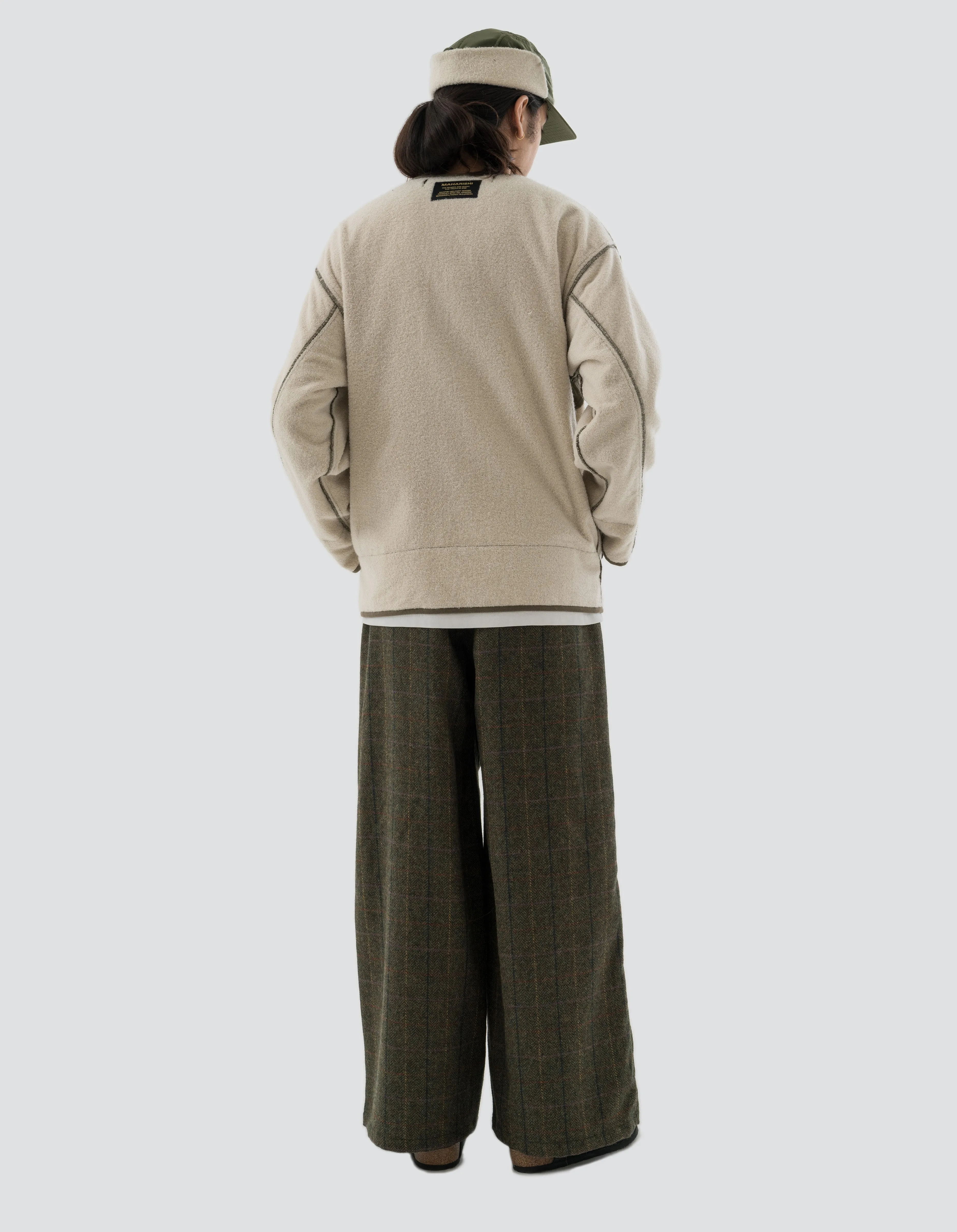 5334 Wool Hakama Track Pants Olive