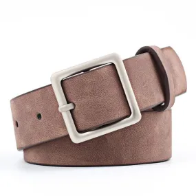 8 Colors Women's Fashion Synthetic Leather Adjustable Square Buckle Belts