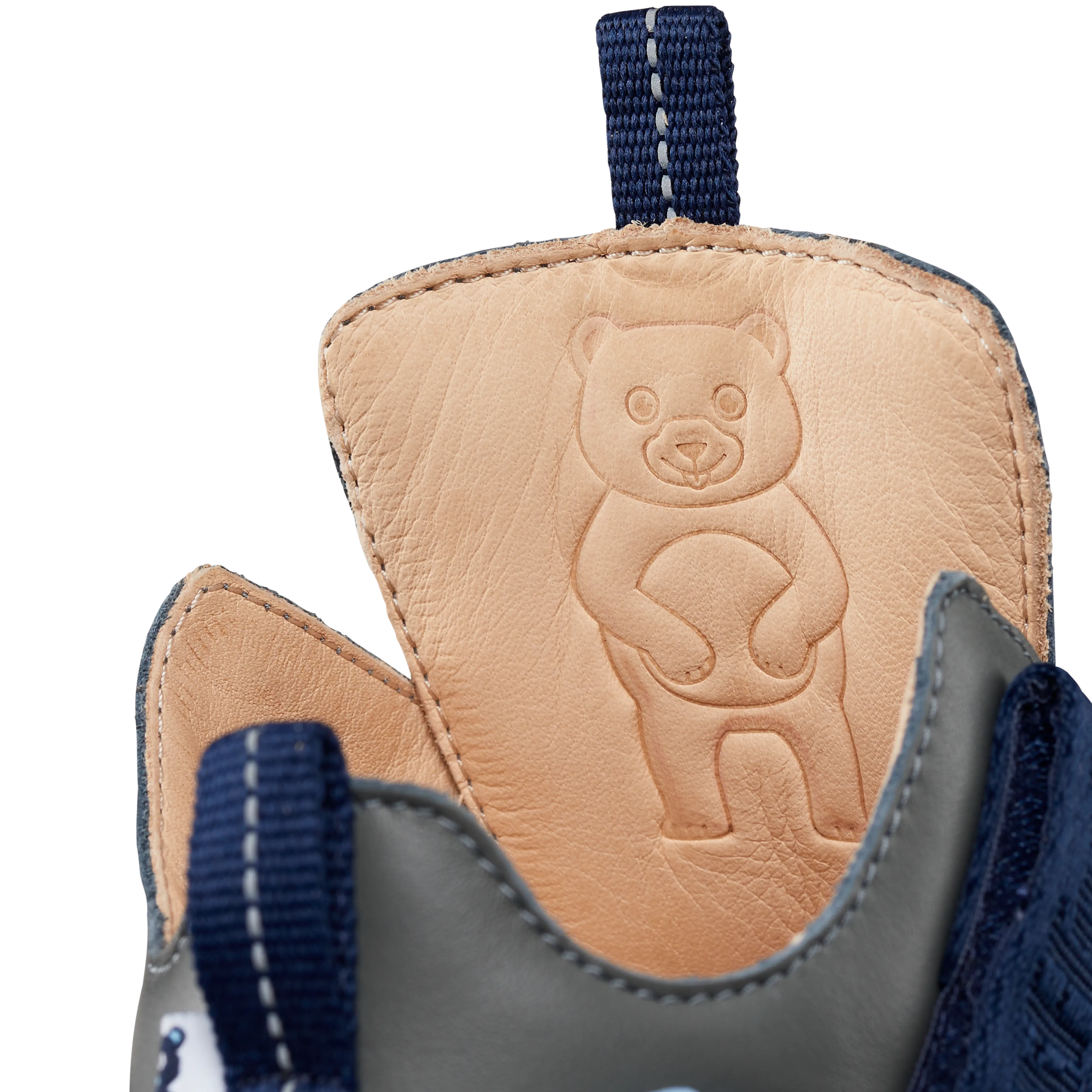 Affenzahn Leather Buddy – Bear / Darker Blue