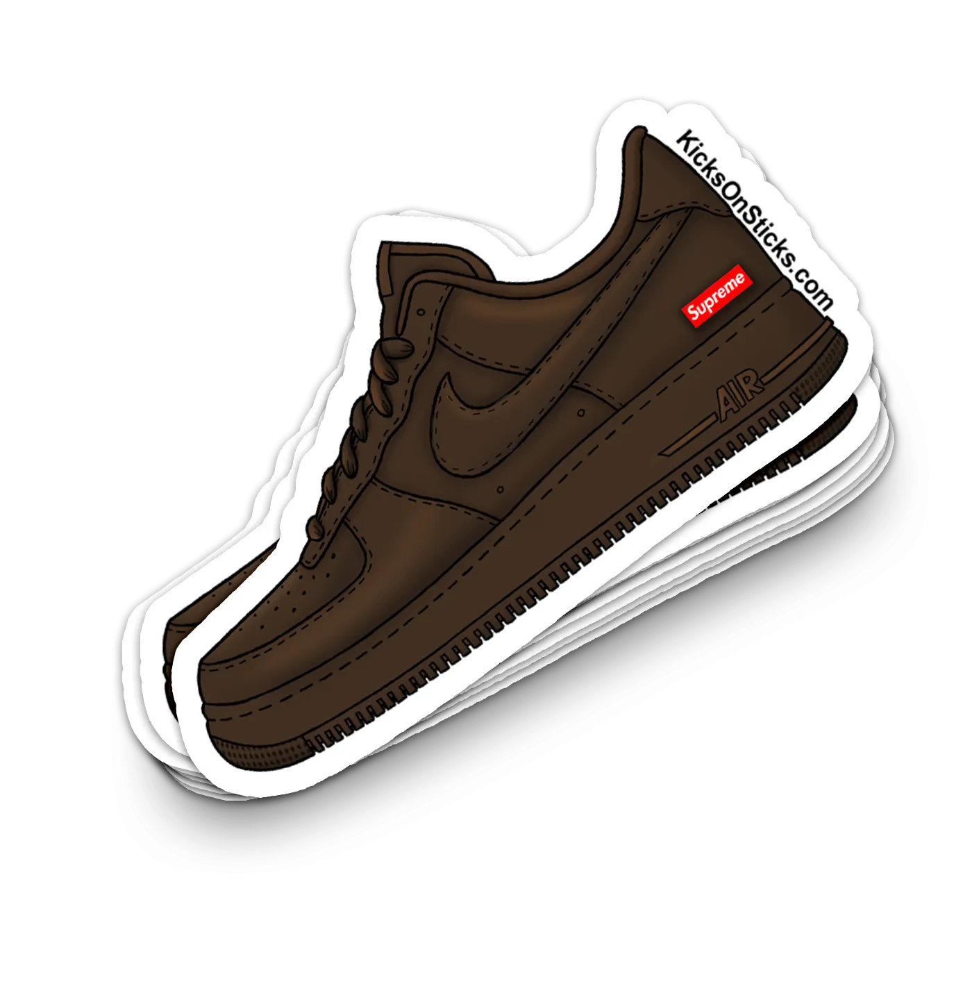 Air Force 1 Low "Supreme Brown" Sneaker Sticker