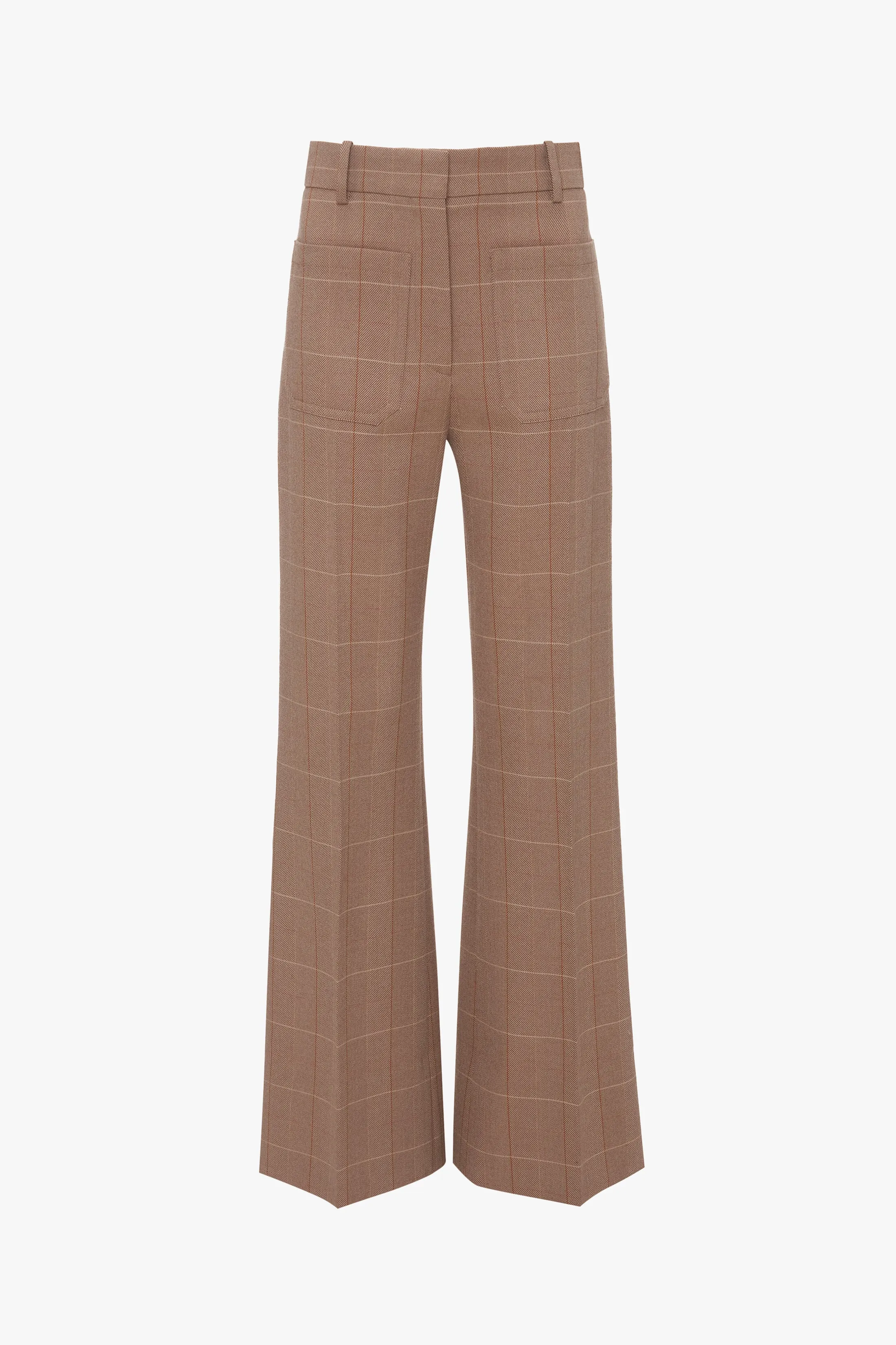 Alina Tailored Trouser In Camel-Multi Check