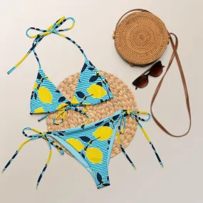 All-over print recycled string bikini