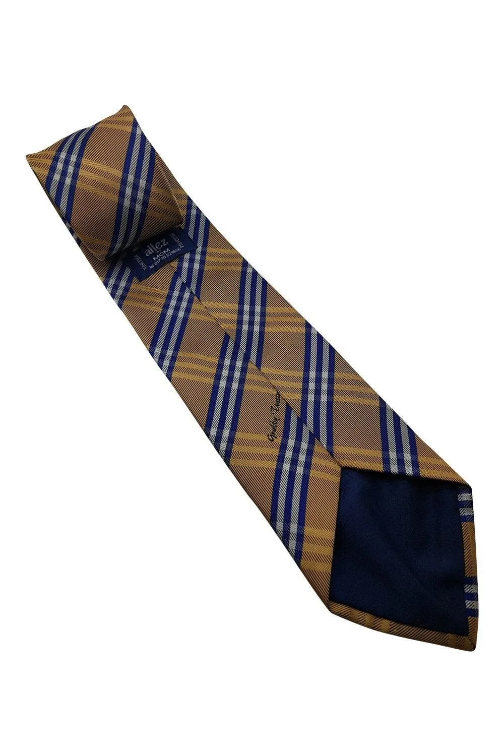 ALLEZ Sussex County Cricket Club Gold and Blue Check Tie (59")