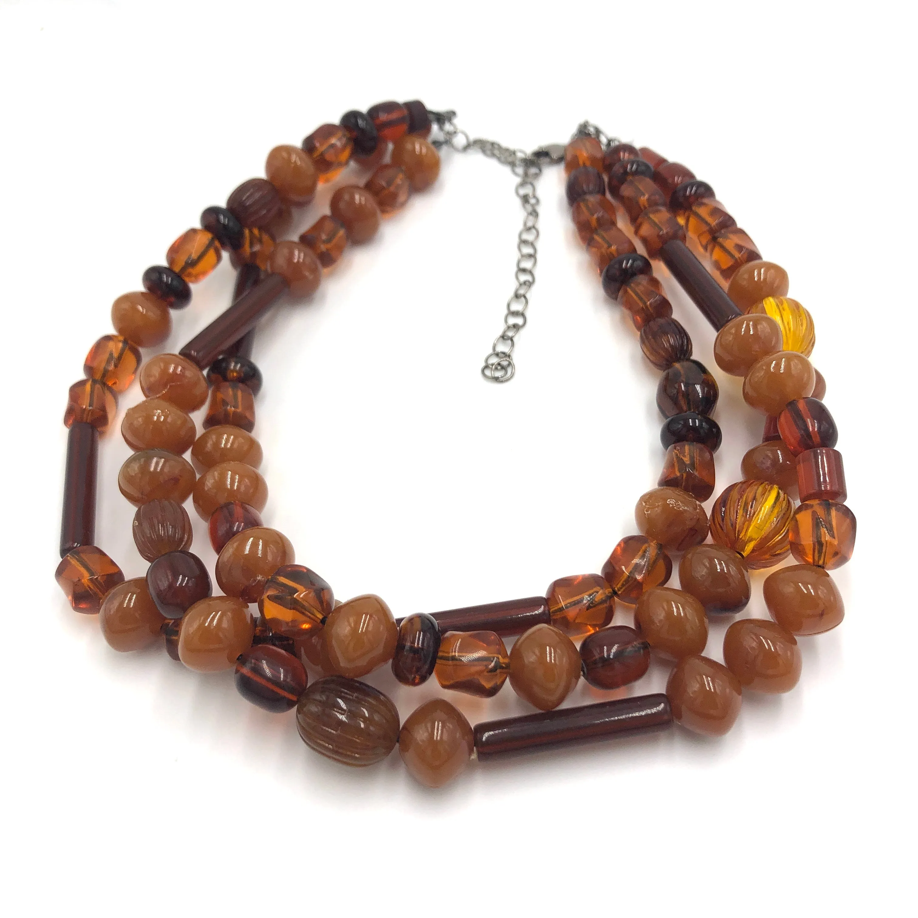 Amber & Tortoise Beaded Morgan Necklace