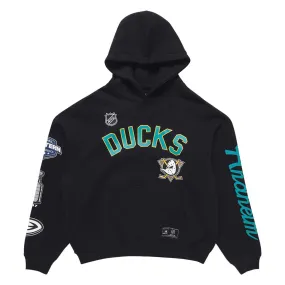 Anaheim Ducks Vintage OTH Hoodie NHL Faded Black By Majestic