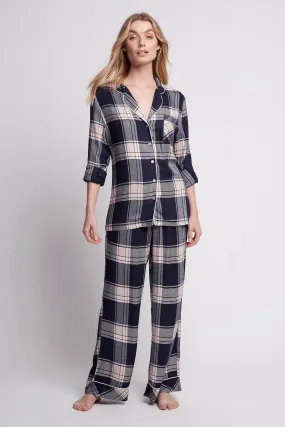 Ardelia Pyjama Lounge Set - Navy Check