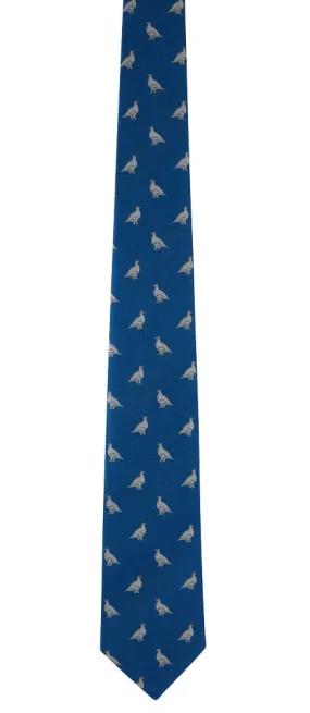 Ashford Silk Tie - Dusky Blue Ptarmigan