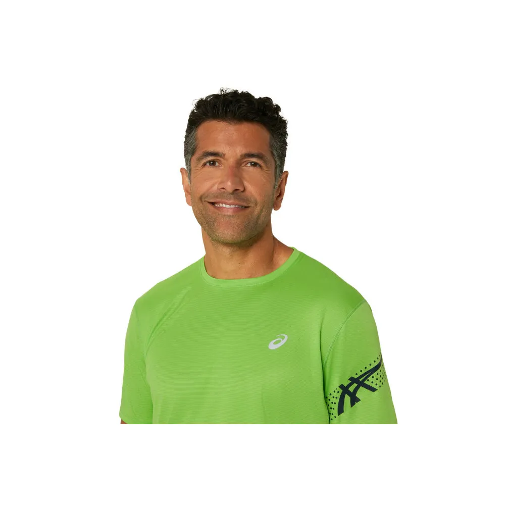 ASICS Men's Icon Short Sleeve Top (Electric Lime/French Blue)