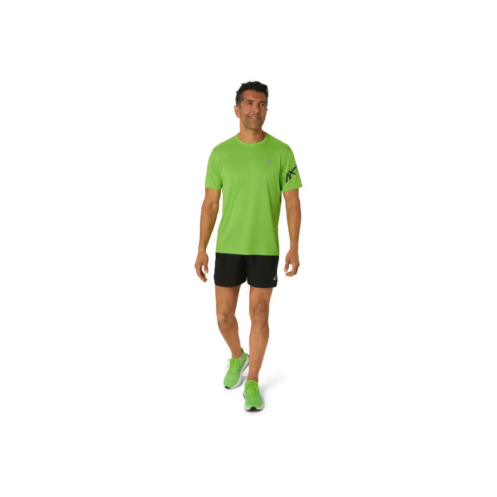 ASICS Men's Icon Short Sleeve Top (Electric Lime/French Blue)