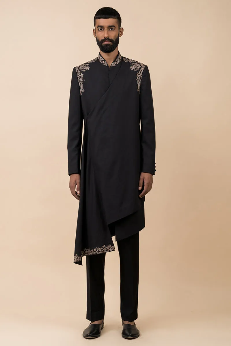 Asymmetrical Indo-Western With Drape