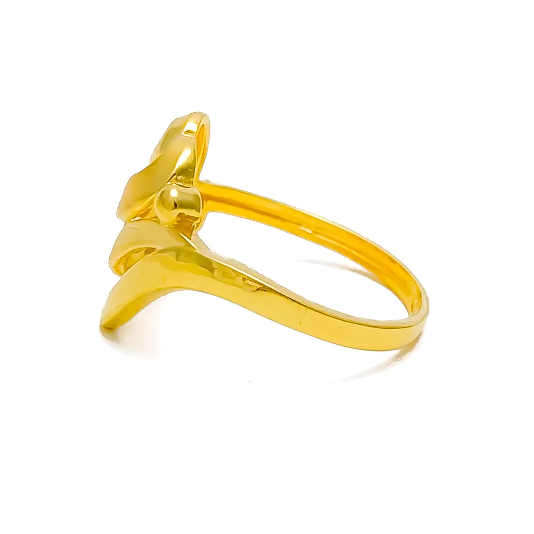 Asymmetrical Ribbon 22k Gold Ring