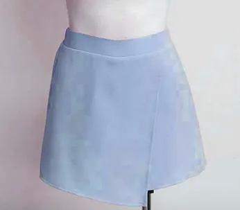 Baby Blue Asymmetrical Hem Skort