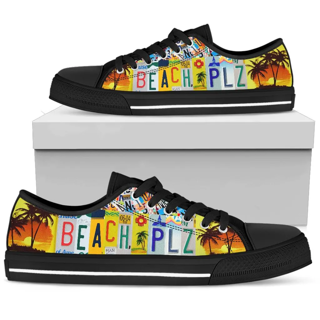 Beach, Please License Plate Shoes