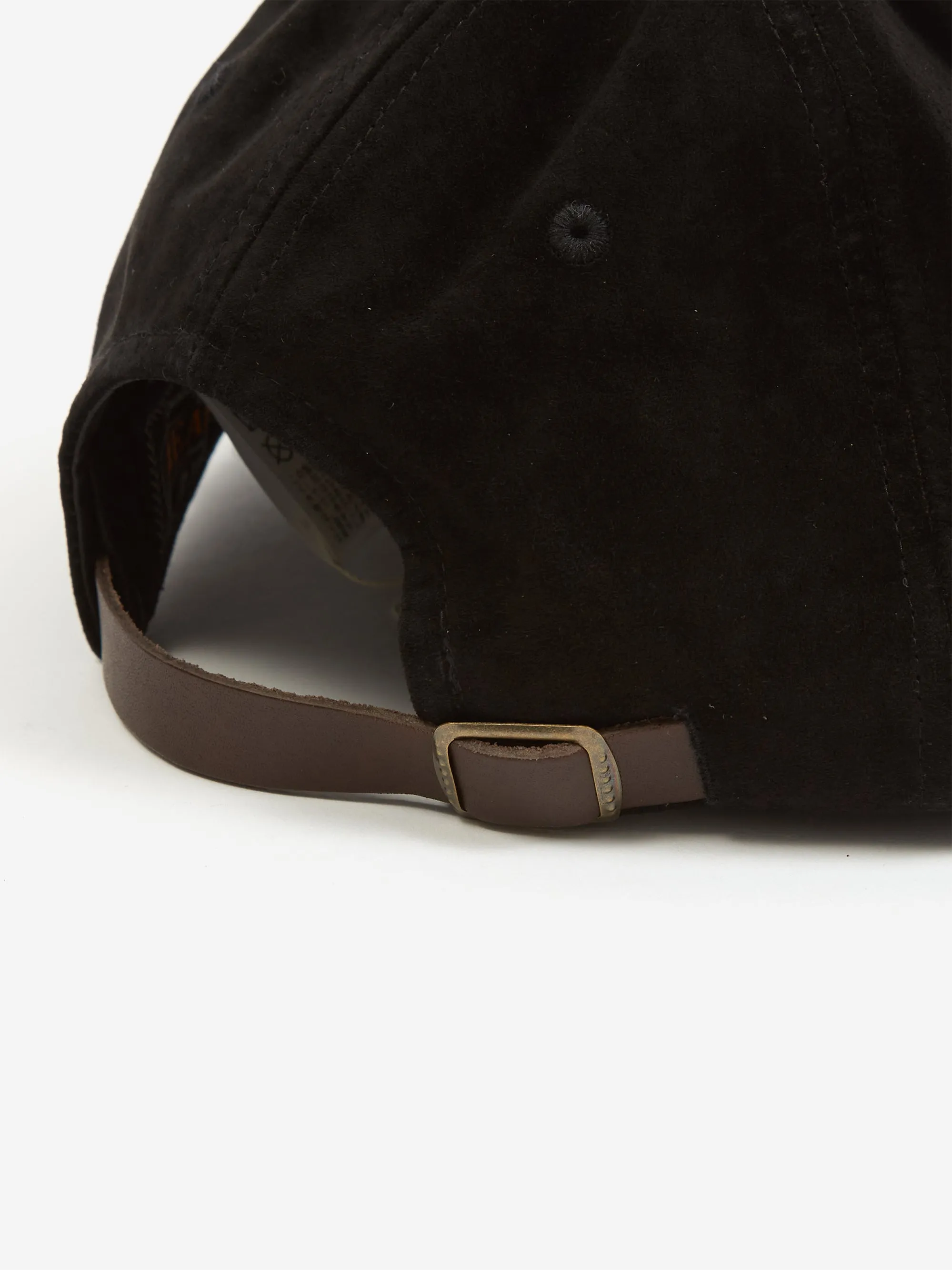 Beams Plus 6 Panel Suede Cap - Black