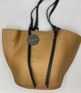 Beige Tote Bag - Black Straps