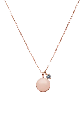 Birthstone December Necklace 14K Rose Gold Plated