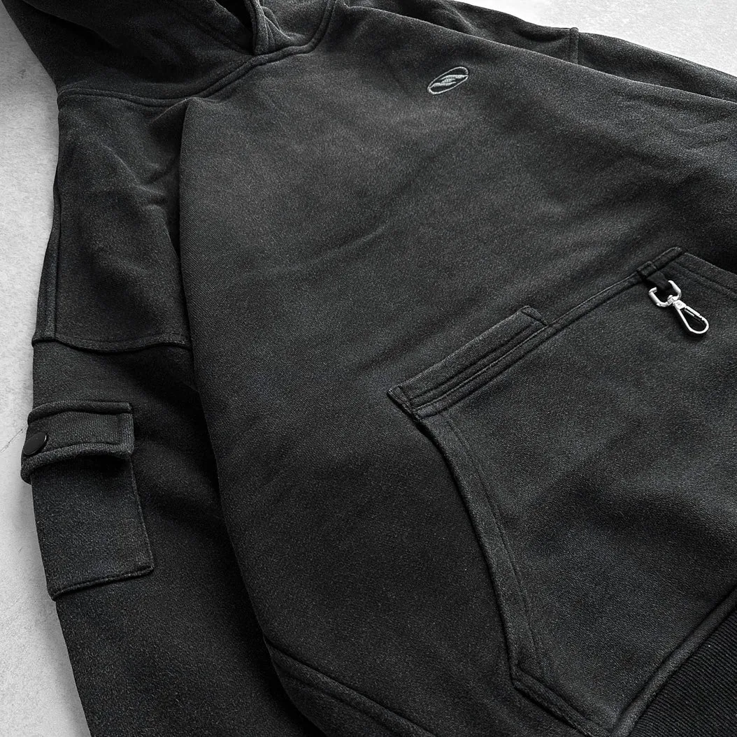 BLACK CARGO HOODIE