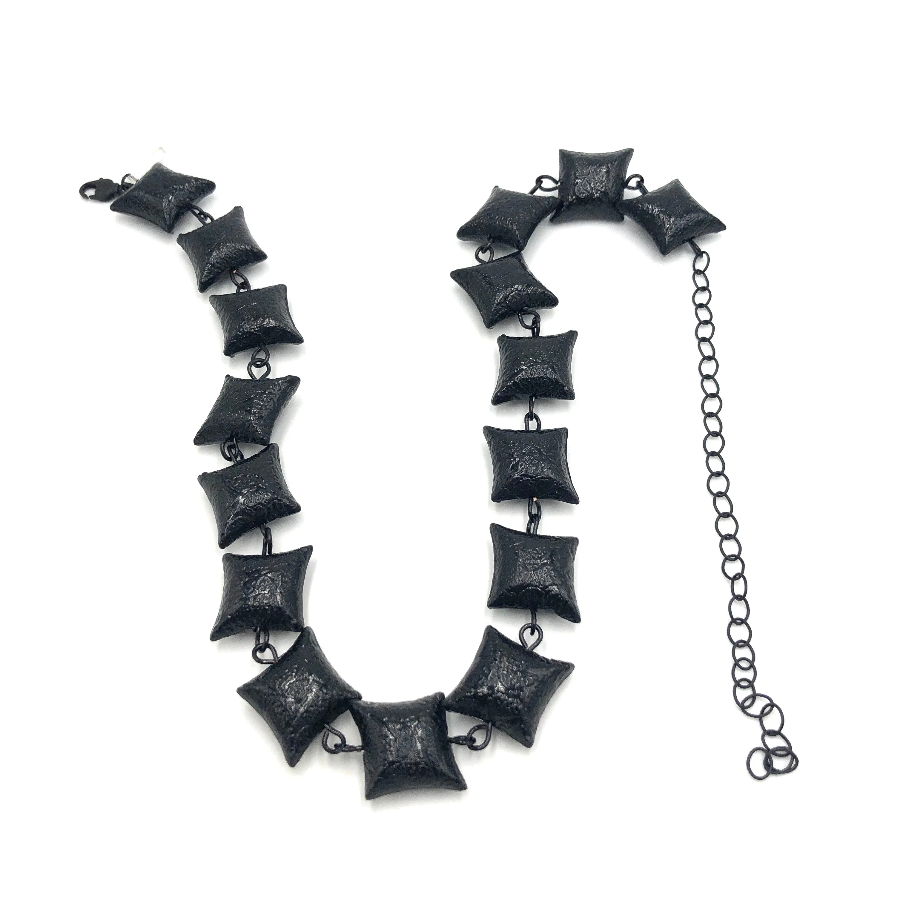 Black Carved Harlequin Amelia Necklace *