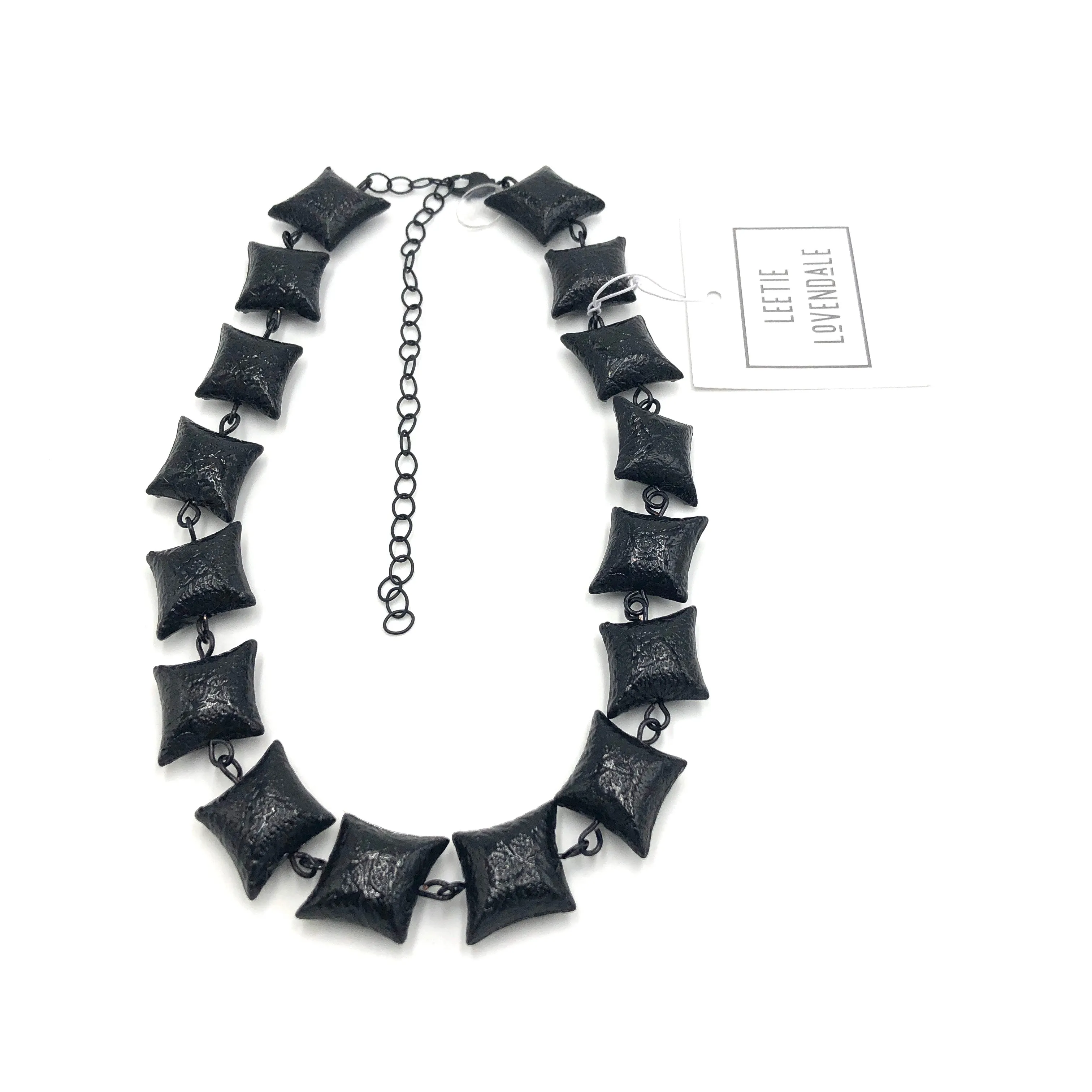 Black Carved Harlequin Amelia Necklace *