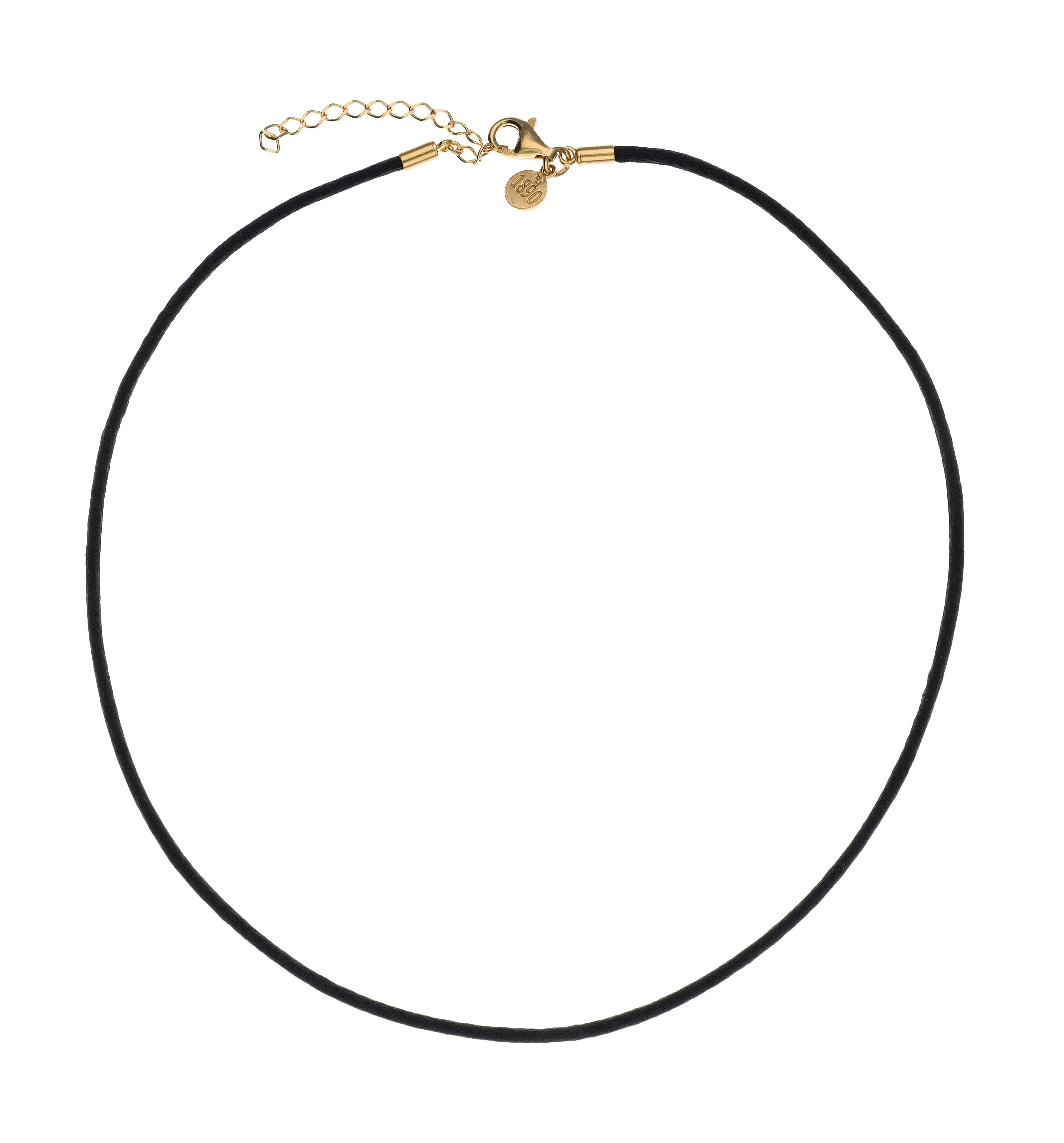 Black Cord with Gold Plated Endings, 15.7 Length, Cadenas Collection