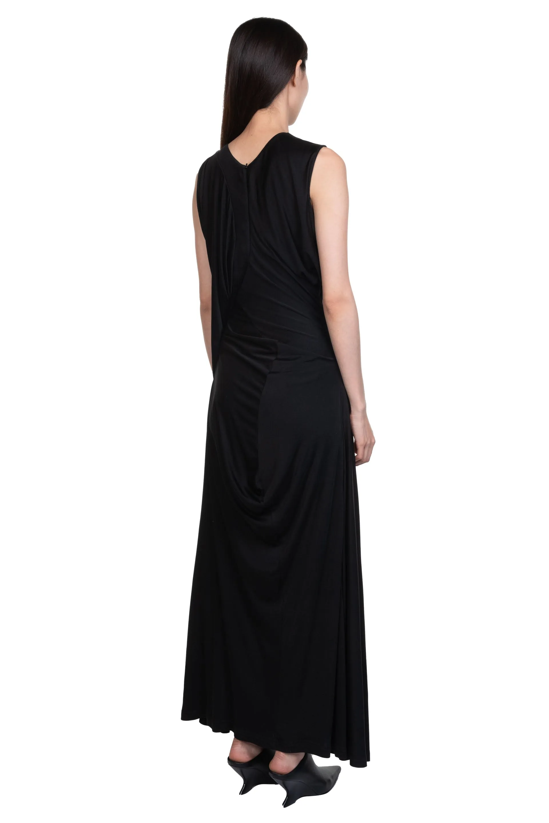 Black Drape Detail Dress