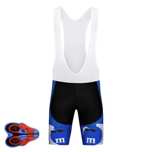 BLUE m TEAM PRO cycling jersey 9D pad bibs shorts set