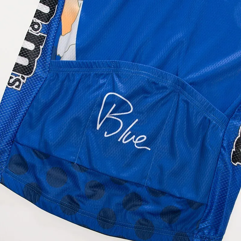 BLUE m TEAM PRO cycling jersey 9D pad bibs shorts set