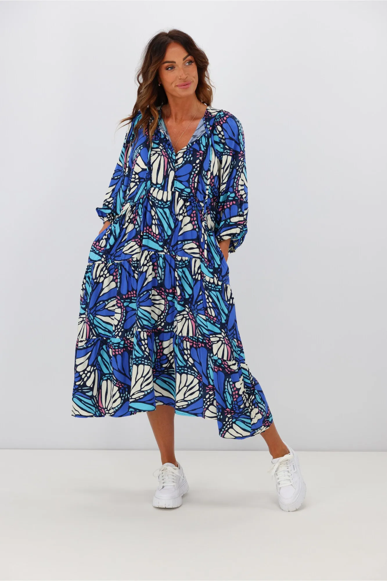 Boho Australia Athalia Midi Dress Blue