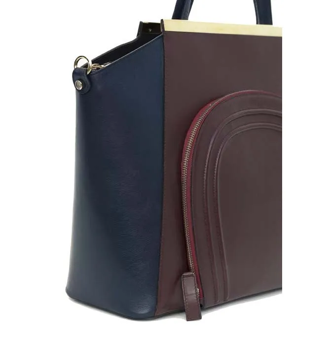 Bordeaux & Navy Sharon Tote