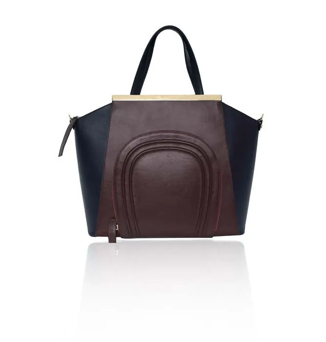 Bordeaux & Navy Sharon Tote