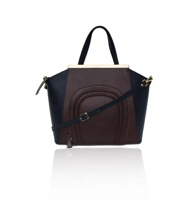 Bordeaux & Navy Sharon Tote