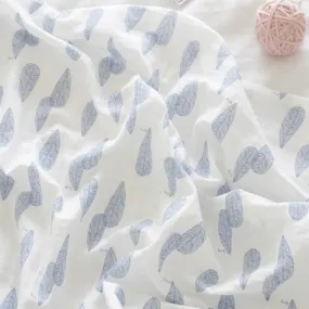 Borny Premium Gauze Blanket Blue Leaf