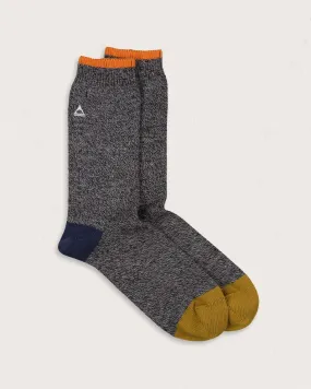 Bothy Organic Midweight Socks - Black/Charcoal Marl