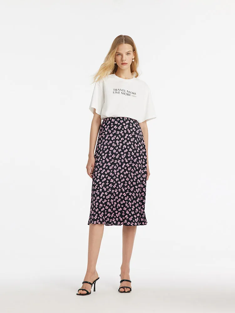 Bowknot Printed Mermaid Women Half Skirt