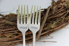 Bride & Groom Wedding Fork Set