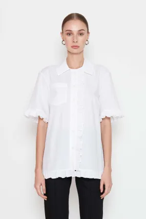 Button Front Ruffle Top