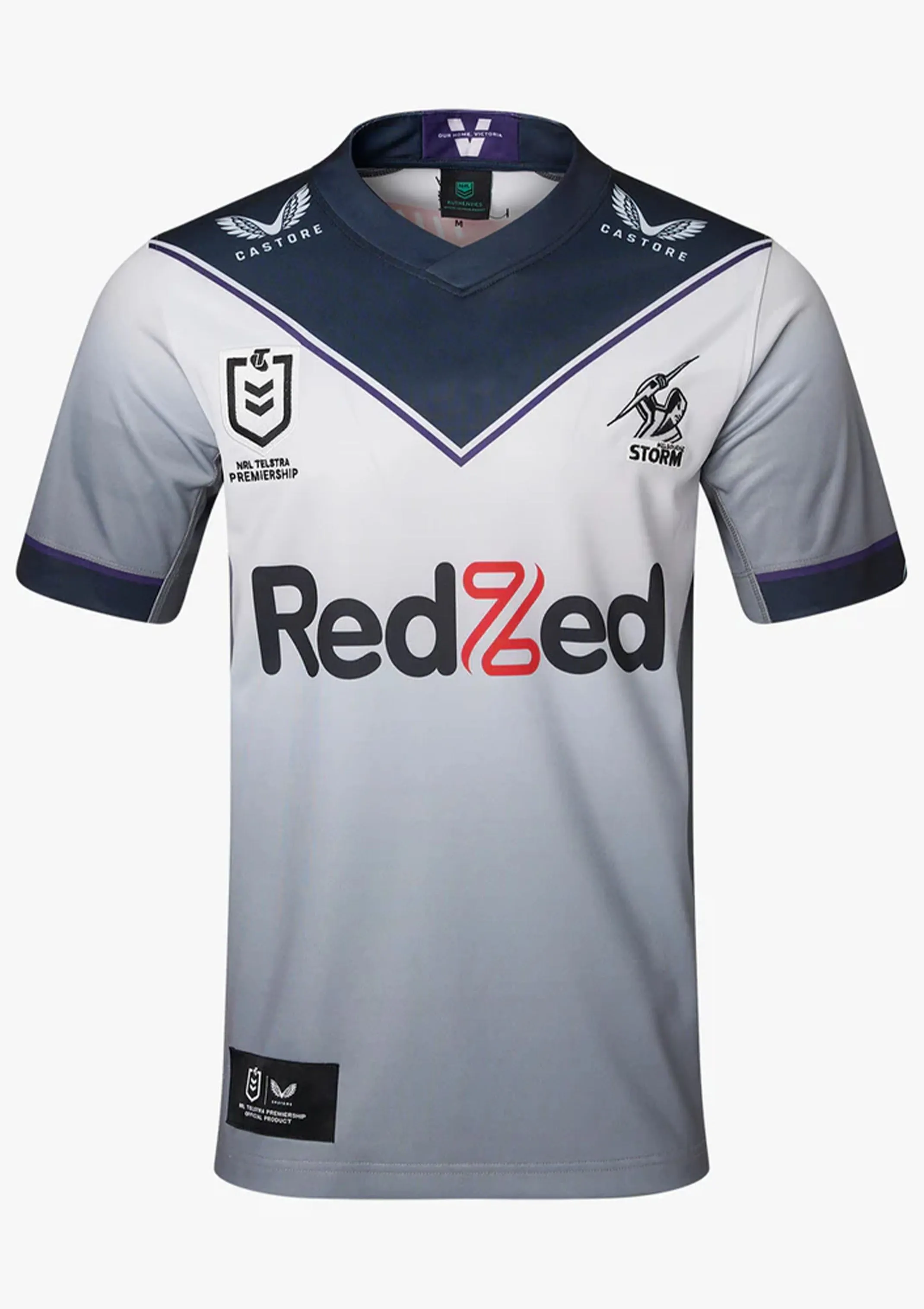 Castore Mens Melbourne Storm Replica Away Jersey Grey <br> JCMSAJMR