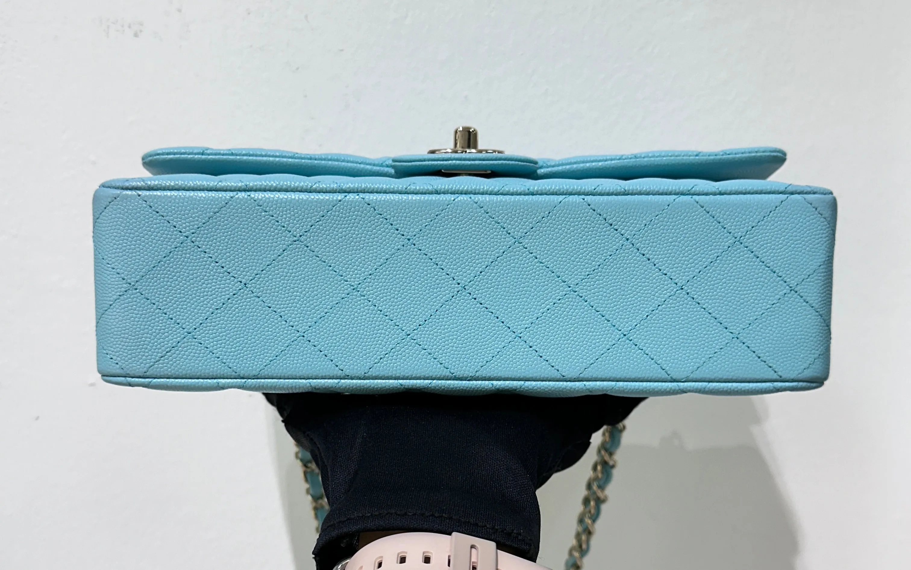 Chanel 19C Tiffany Blue Medium Caviar Classic Flap Bag GHW