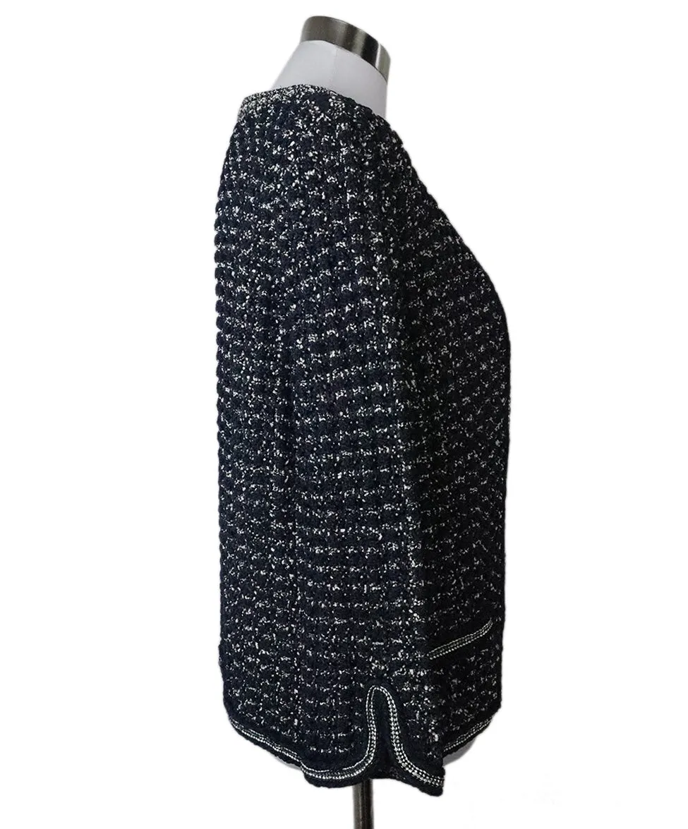 Chanel Navy Tweed Cardigan sz 10