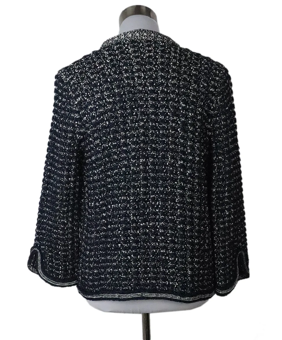 Chanel Navy Tweed Cardigan sz 10