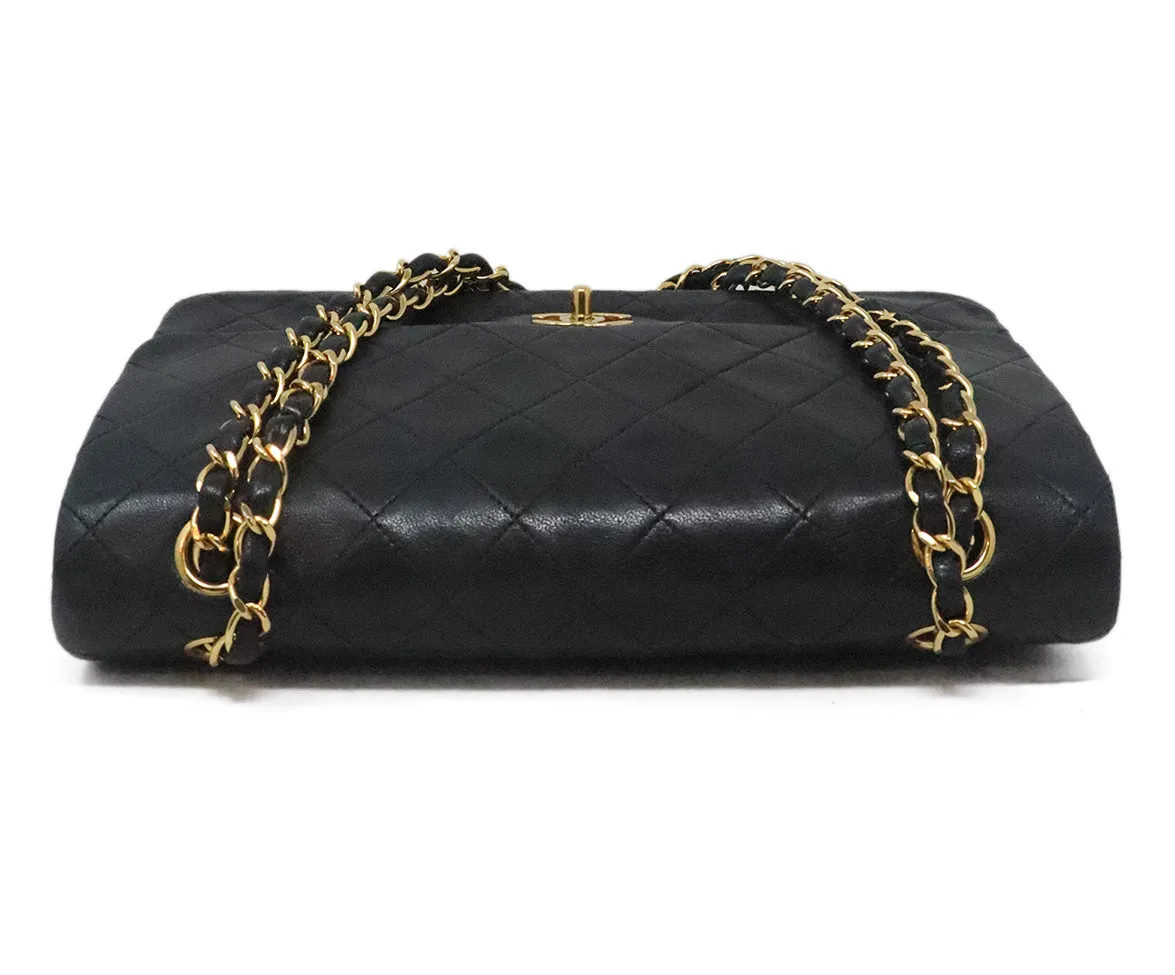 Chanel Vintage Navy Classic Medium Double Flap Bag