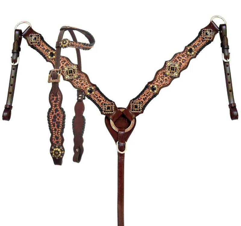 Cheetah & Jeweled Headstall Set