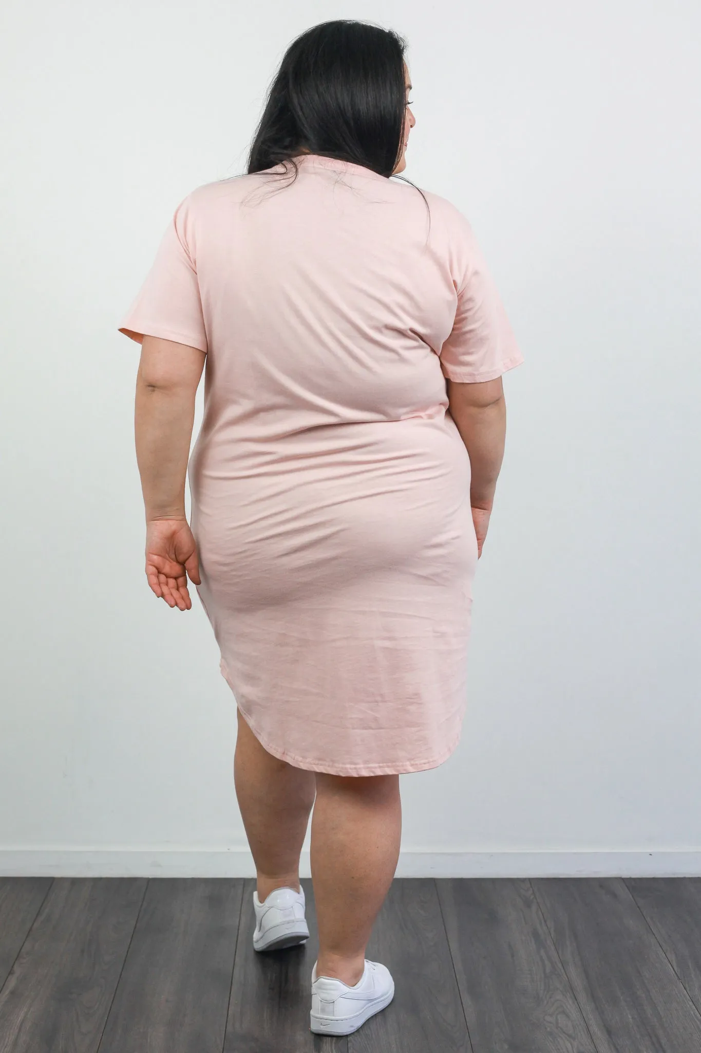 *CLASSIC TEE DRESS DUSTY PINK