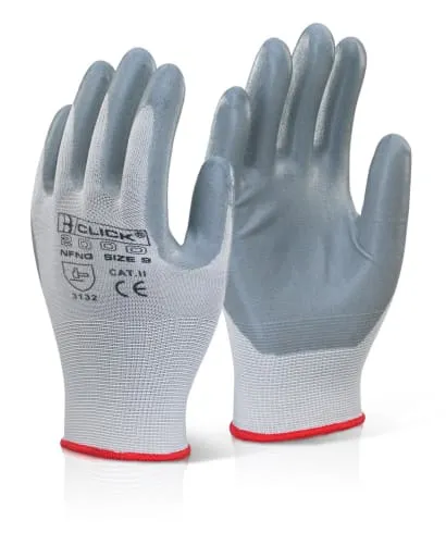 Click by Beeswift Nylon Nitrile Coated Work Gloves (Pack Of 100) - Nfng