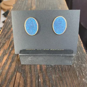 CLUSTER STUD EARRINGS BRASS   CONCRETE Denim Blue