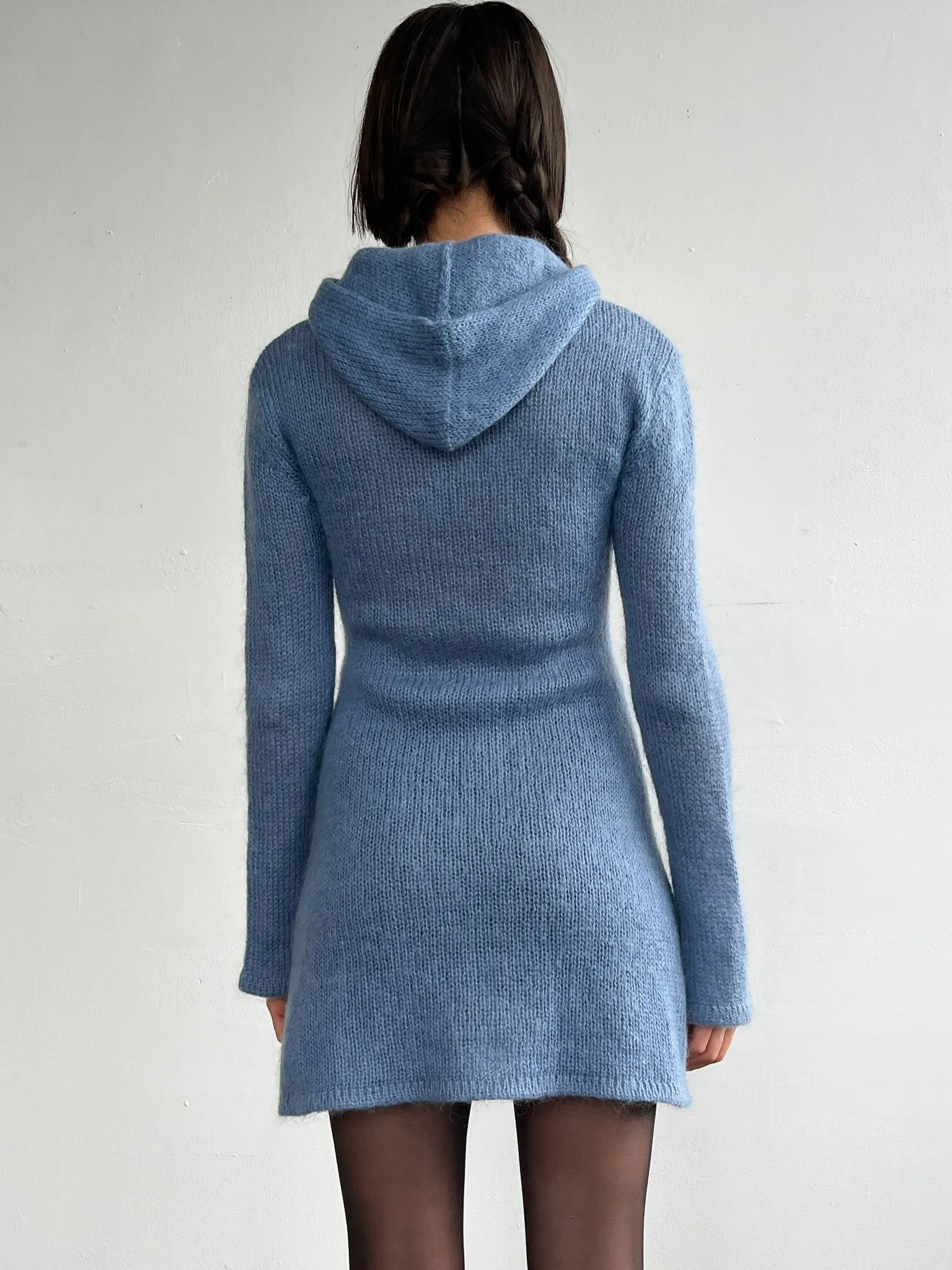 Cornflower Mohair Hoodie Dress (M)